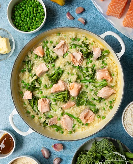 Fresh salmon risotto