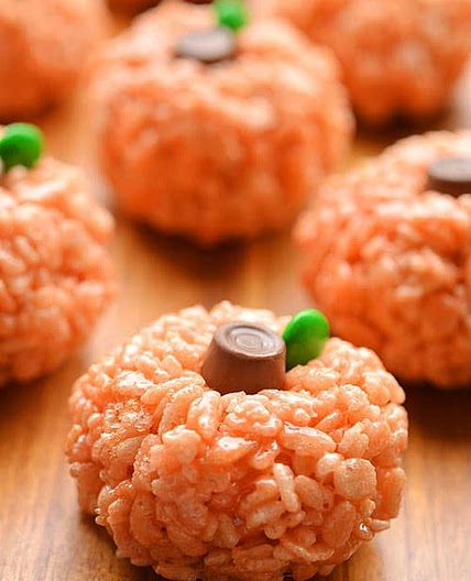 Rice Krispie Treat Pumpkins
