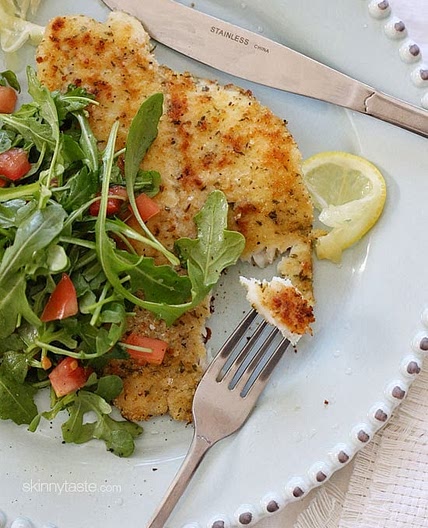 Flounder Milanese with Arugula and Tomatoes