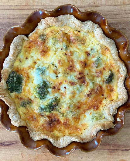 Broccoli Cheddar Cottage Cheese Quiche