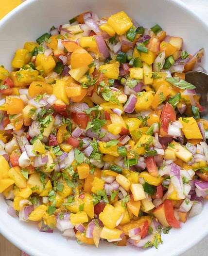 Mango Peach Salsa (with Tomatoes)