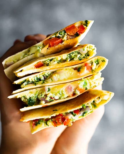 Spinach + Feta Breakfast Quesadillas