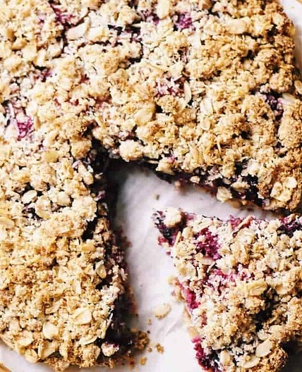 Triple Berry Crumble Pie with Almond Coconut Oat Crust (Gluten-Free, Vegan)