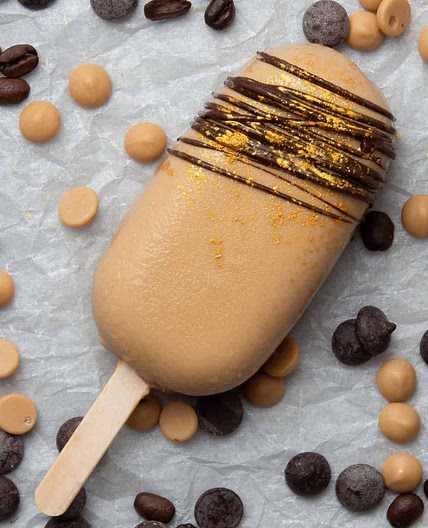 No Churn Coffee Caramel Ice cream bar