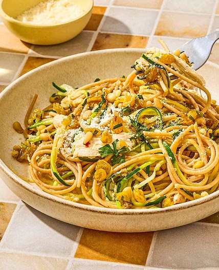 Agrodolce Zucchini & Chicken Pasta