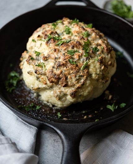 Almond Crusted Whole Roasted Cauliflower