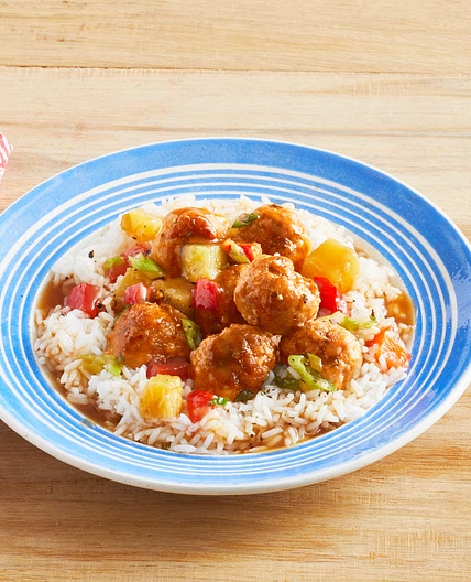 Sweet-and-Sour Pork Meatballs with Pineapple