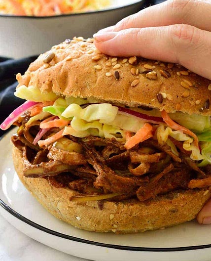 Banana Peel Vegan Pulled Pork Sandwich