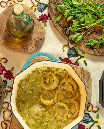 Greek Artichoke & Fava Bean Stew: Ready in 30 mins!