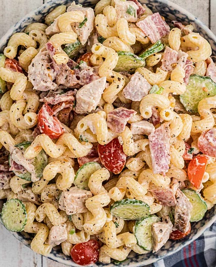 Chicken Bacon Ranch Pasta Salad