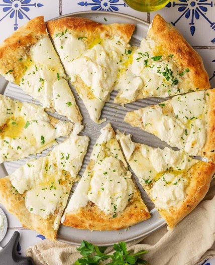 White Pizza with Ricotta Cheese (Pizza Bianca)