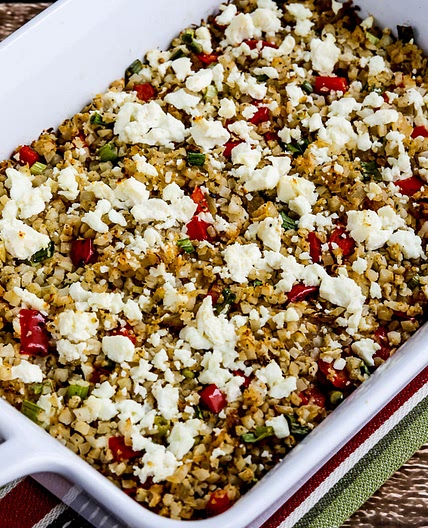 Greek Cauliflower Rice Bake