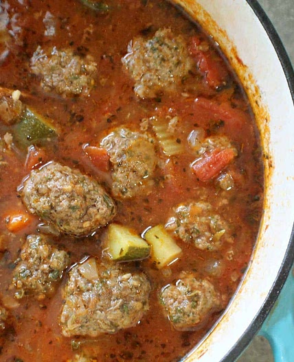 Keto Meatball Soup {Paleo & Whole30}