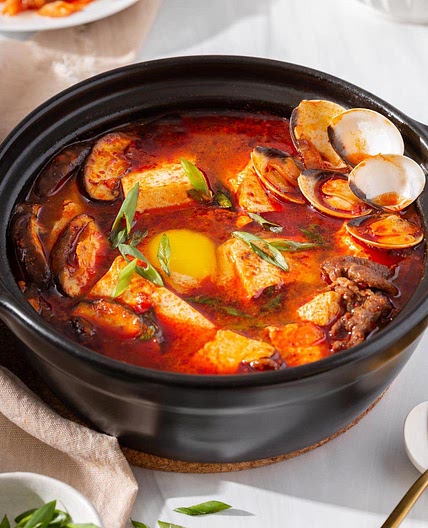 Korean Spicy Soft Tofu Soup (Soondubu Jjigae)