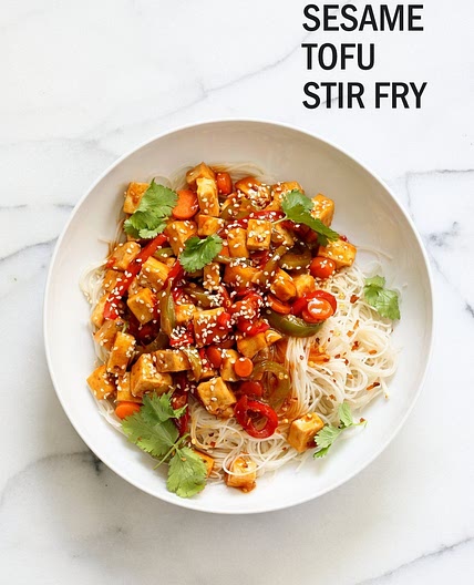 Sticky Ginger Sesame Tofu and Veggies 1 Pot