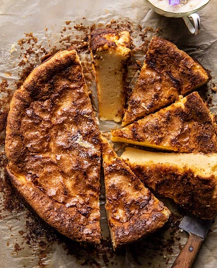 Simple Lemon Sugar Burnt Basque Cheesecake