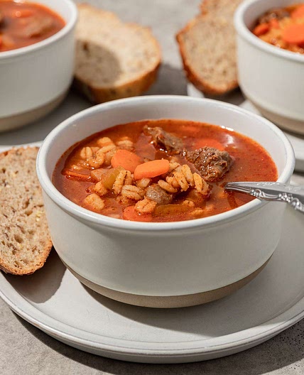 Quick Beef & Barley Soup