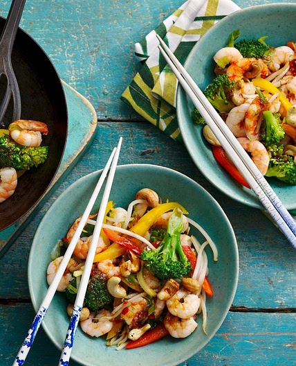 Prawn stir fry with cashews