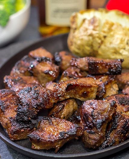 Bourbon Marinated Steak Tips