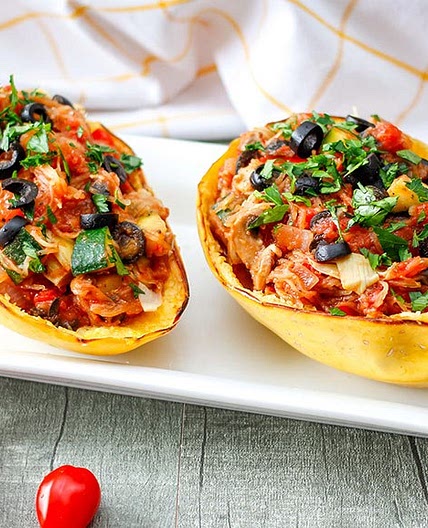 Mediterranean-Style Stuffed Spaghetti Squash