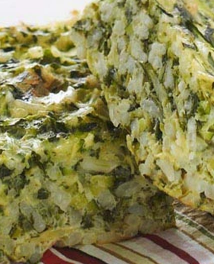 Cheese, Spinach and Zucchini Rice Slice