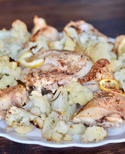 Lemon Roasted Chicken and Cauliflower