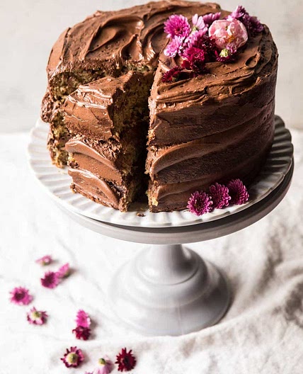 Coconut Banana Cake with Chocolate Frosting