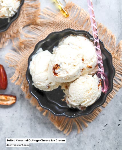 Salted Caramel Cottage Cheese Ice Cream