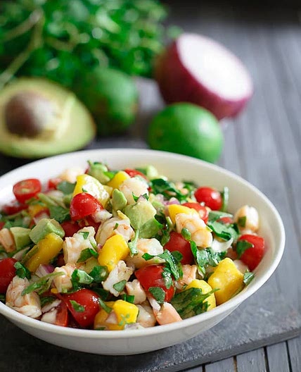 Shrimp Avocado Mango Lime Salad