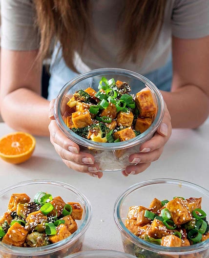 Orange Tofu and broccoli