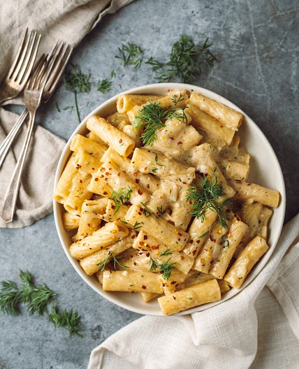 Spicy Lemon Dill Rigatoni (dairy-free!)
