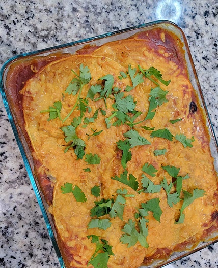 Skinny Black Bean Enchilada Casserole