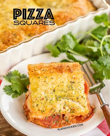Sausage & Pepperoni Pizza Squares