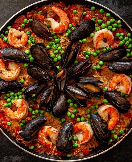 Chicken and Seafood Paella with Chorizo