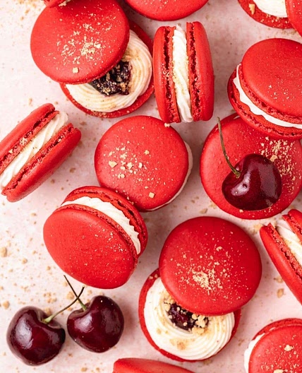 Cherry Cheesecake Macarons