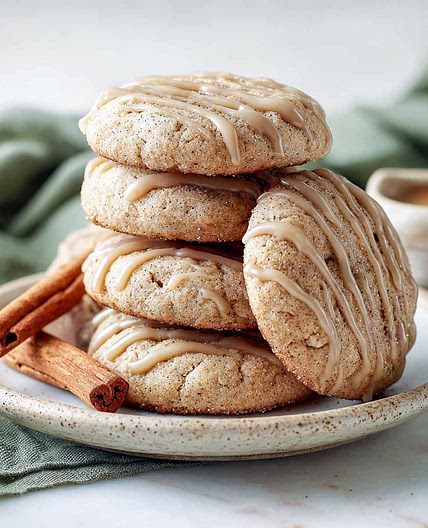 Apple Cider Cookies with Brown Sugar Glaze