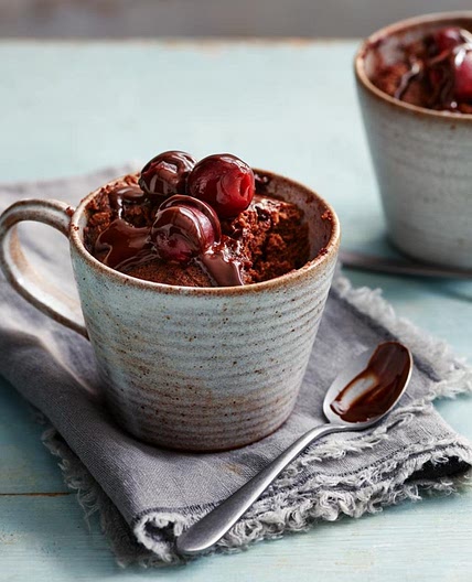 Cherry and chocolate mug cake