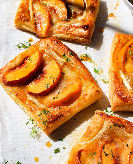 Mini Peach Brie Tarts