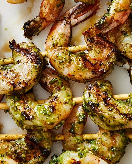 Pesto Shrimp Skewers