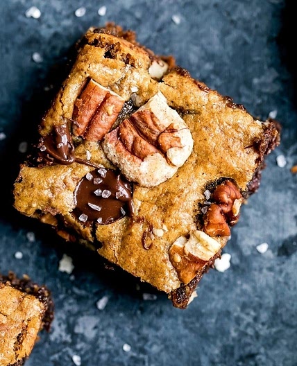 Grain Free Salted Chocolate Chip Pecan Blondies