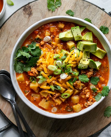 Buffalo Chicken Chili with Japanese Yams (paleo and whole 30 friendly!)