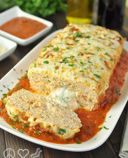 Stuffed Chicken Parmesan Keto Meatloaf