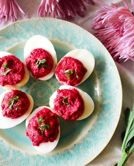 Beet Deviled Eggs