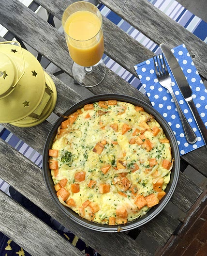 Frittata à la patate douce et brocoli