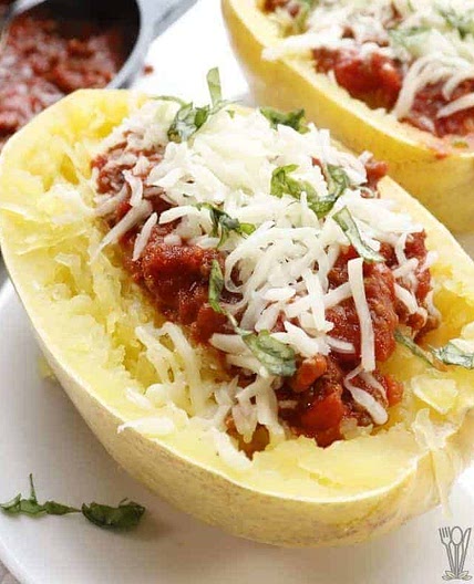 Instant Pot Spaghetti Squash and Meat Sauce