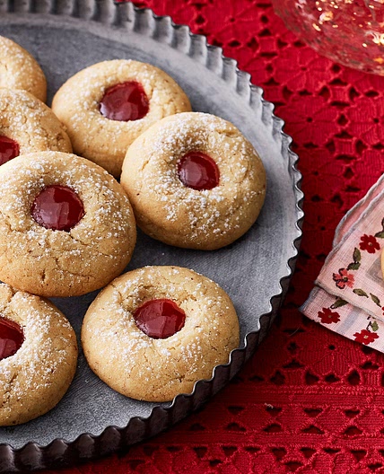 Almond-Raspberry Thumbprint Cookies