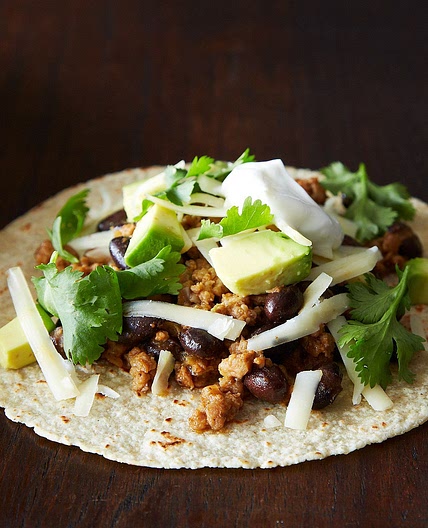 Coconut-Lime Pork Tacos with Black Beans and Avocado