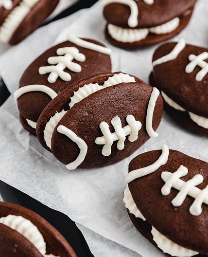 Football Shaped Whoopie Pies