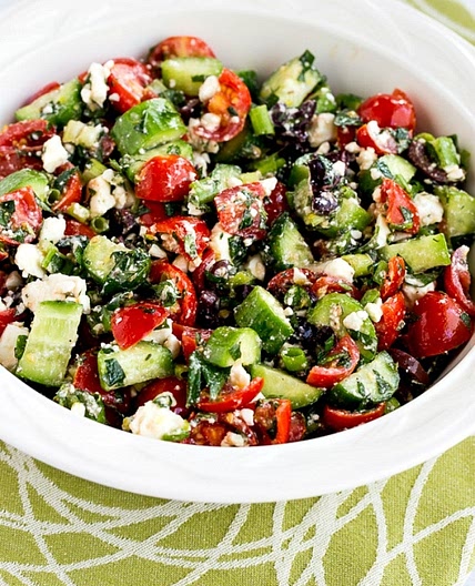 Tomato Cucumber Salad with Mint and Feta