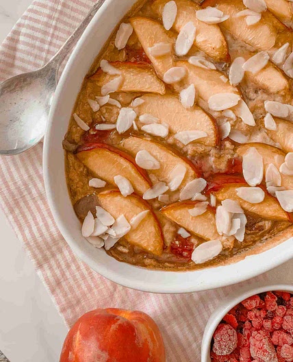 Nectarine & Raspberry Baked Oats